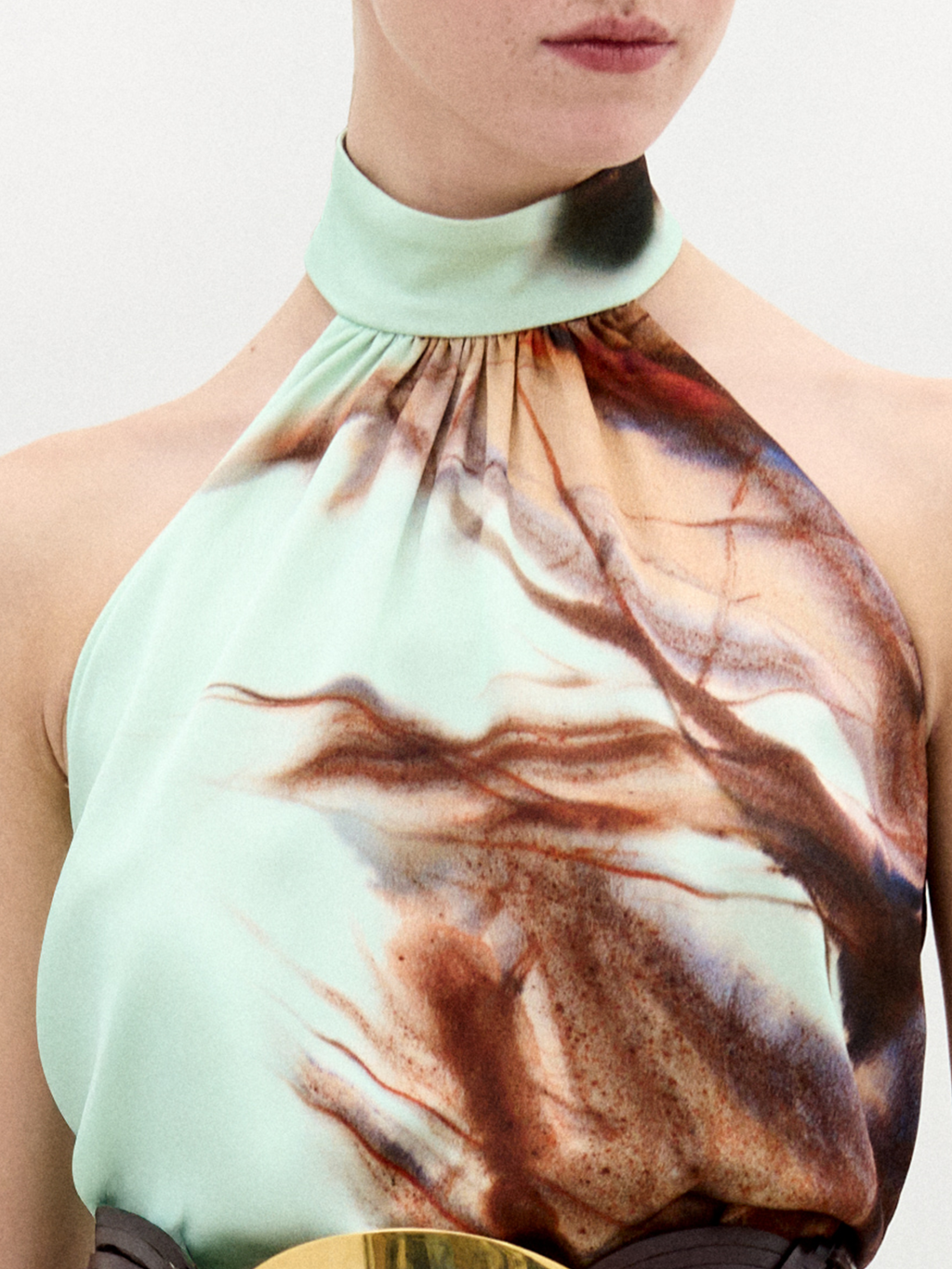 Art Print Halter Blouse