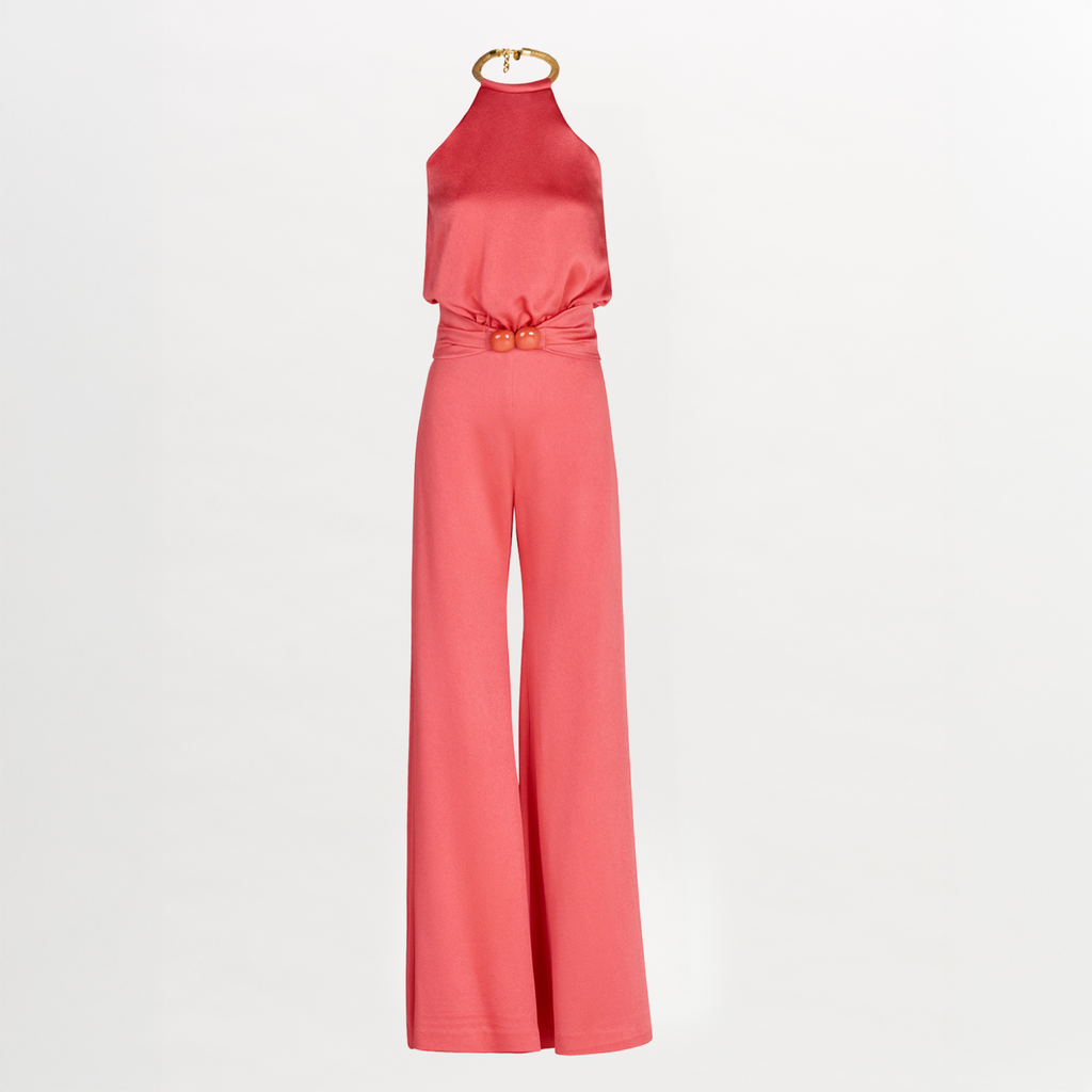 High-Neck Drape Jumpsuit