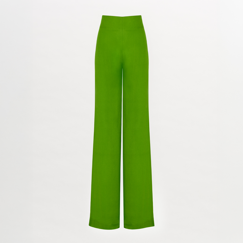 Green Commuter Wide-Leg Pants