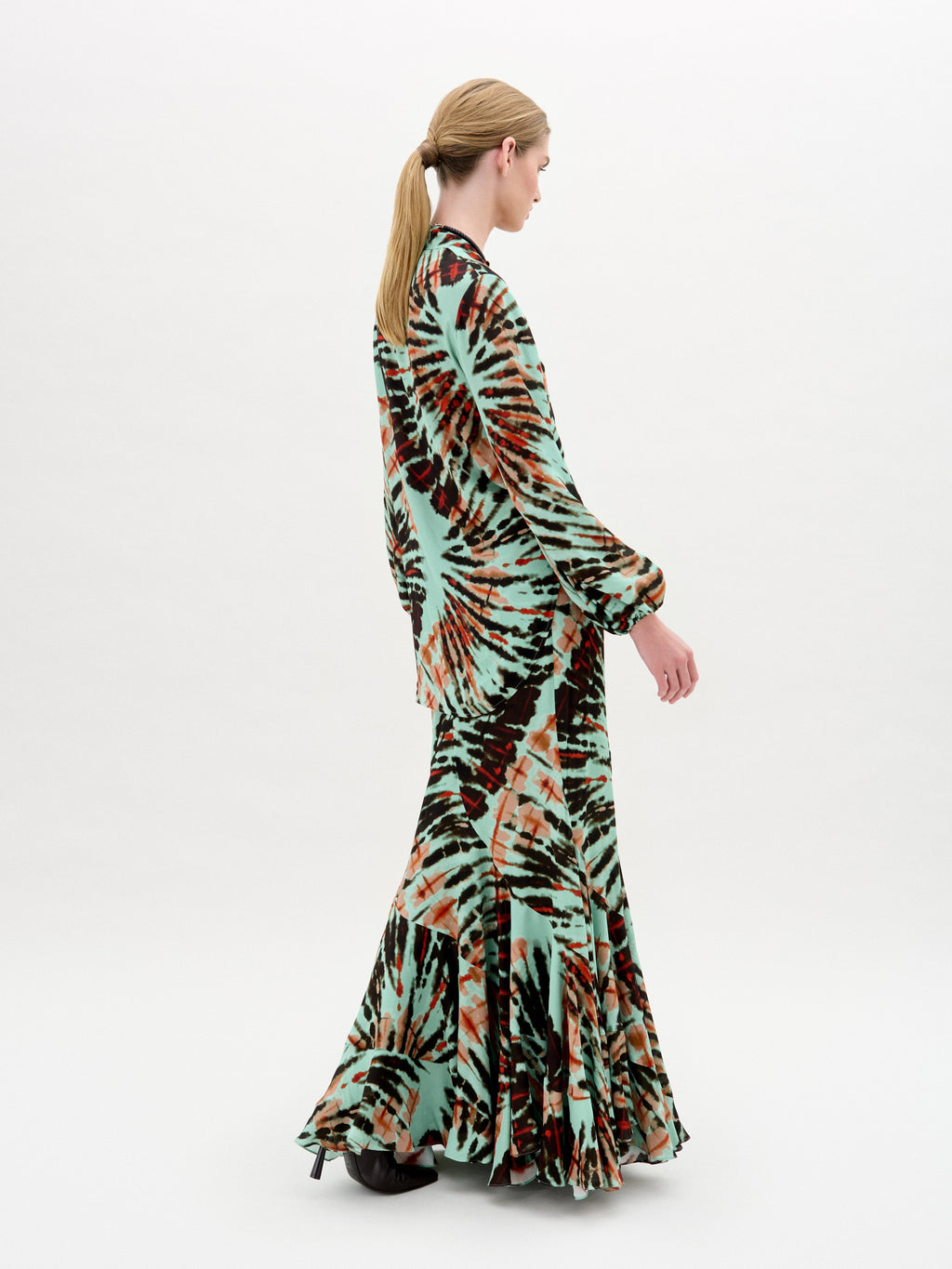 Printed Mermaid Long Sleeve Dress