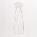 Floor-Length Embroidered White Gown