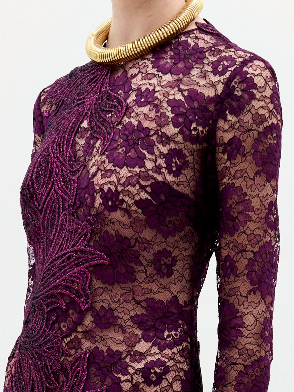 Embroidered Lace Gown