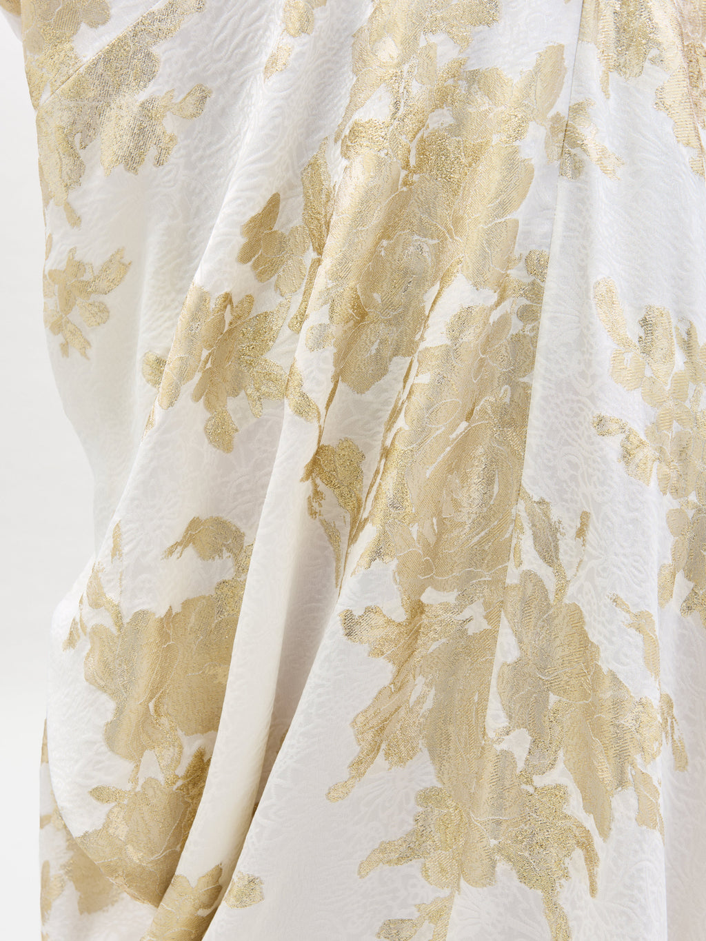 White Gold Printed Drapey Maxi Dress