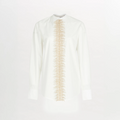 White Shirt with Gold Fringe