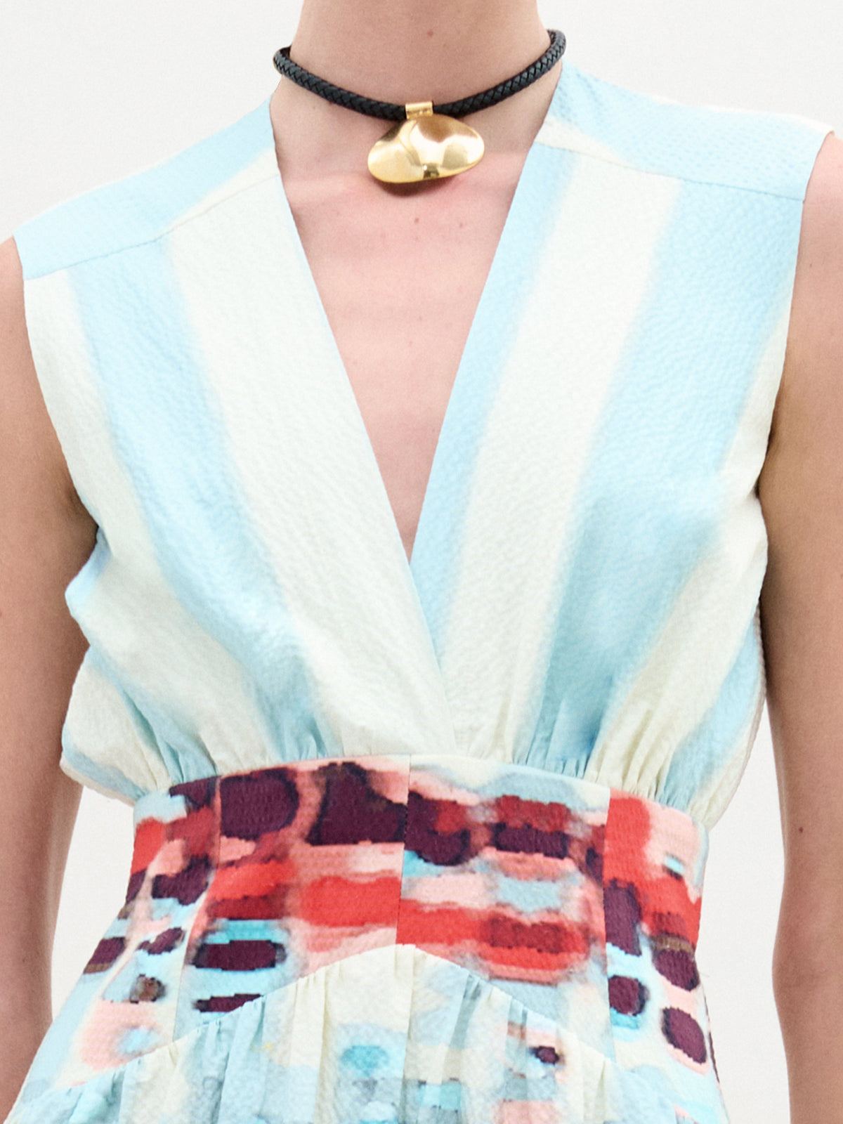 Sleeveless Stripe Printed Dress
