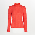 Turtleneck Textured Orange Sweater