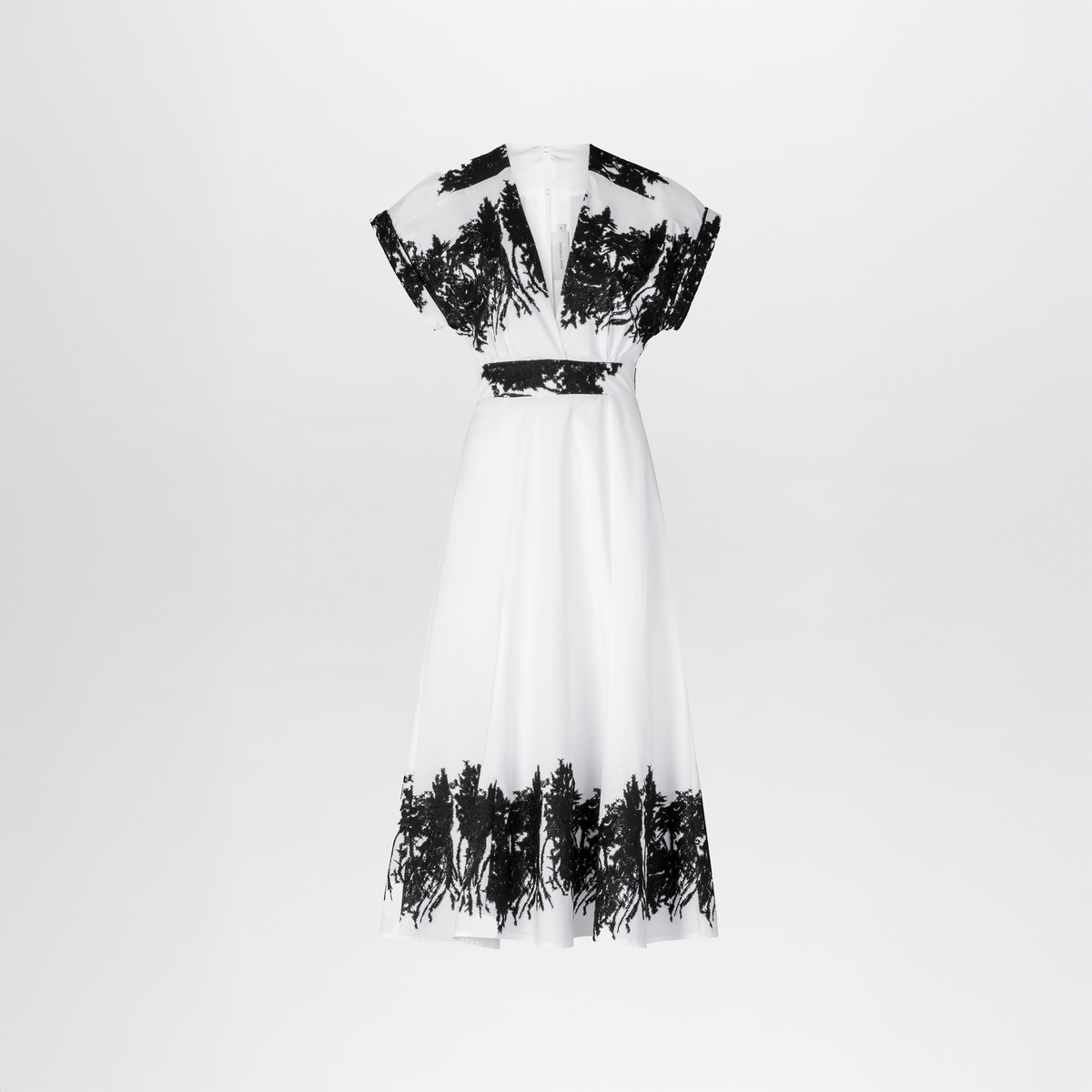 ‌V-Neck Embroidered Dress