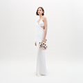 White Lace Halter Wedding Gown