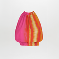 Pink Orange Gradient Ruffle Long Top
