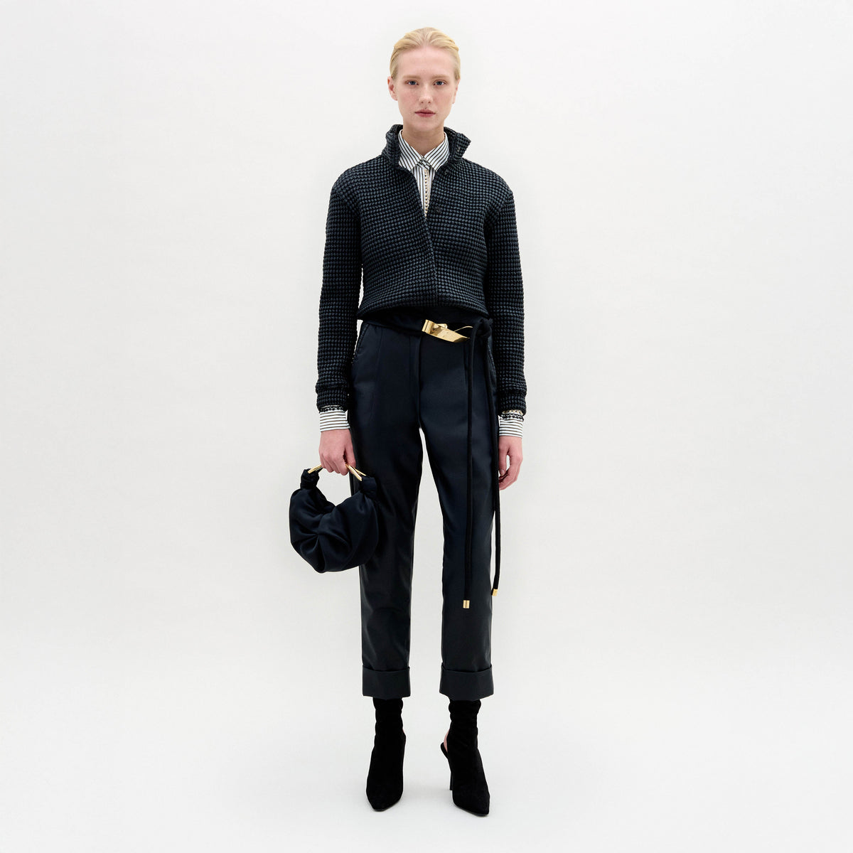 Black High-Waist Wide-Leg Pants