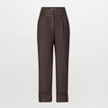 Brown High-Waist Wide-Leg Trousers