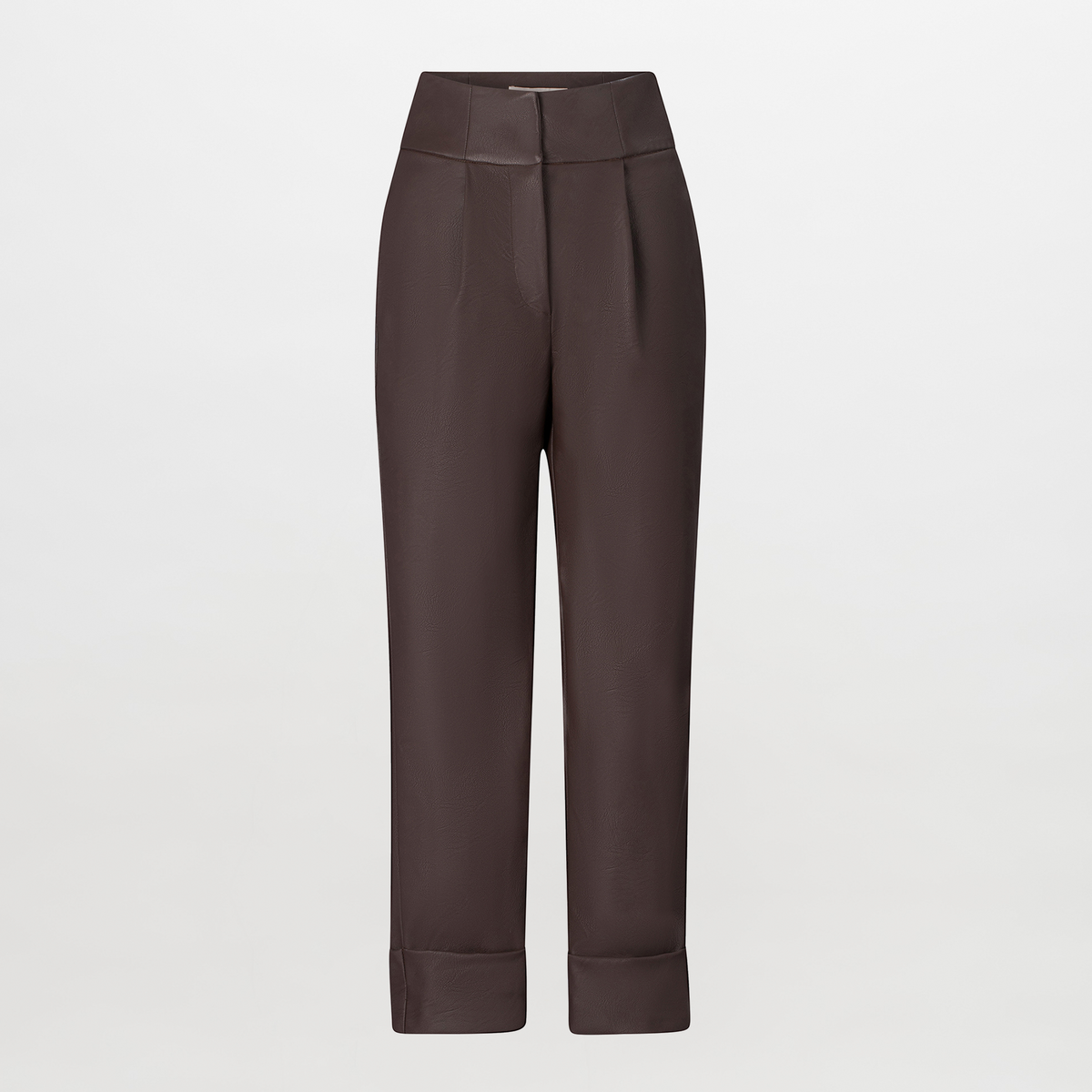 Brown High-Waist Wide-Leg Trousers