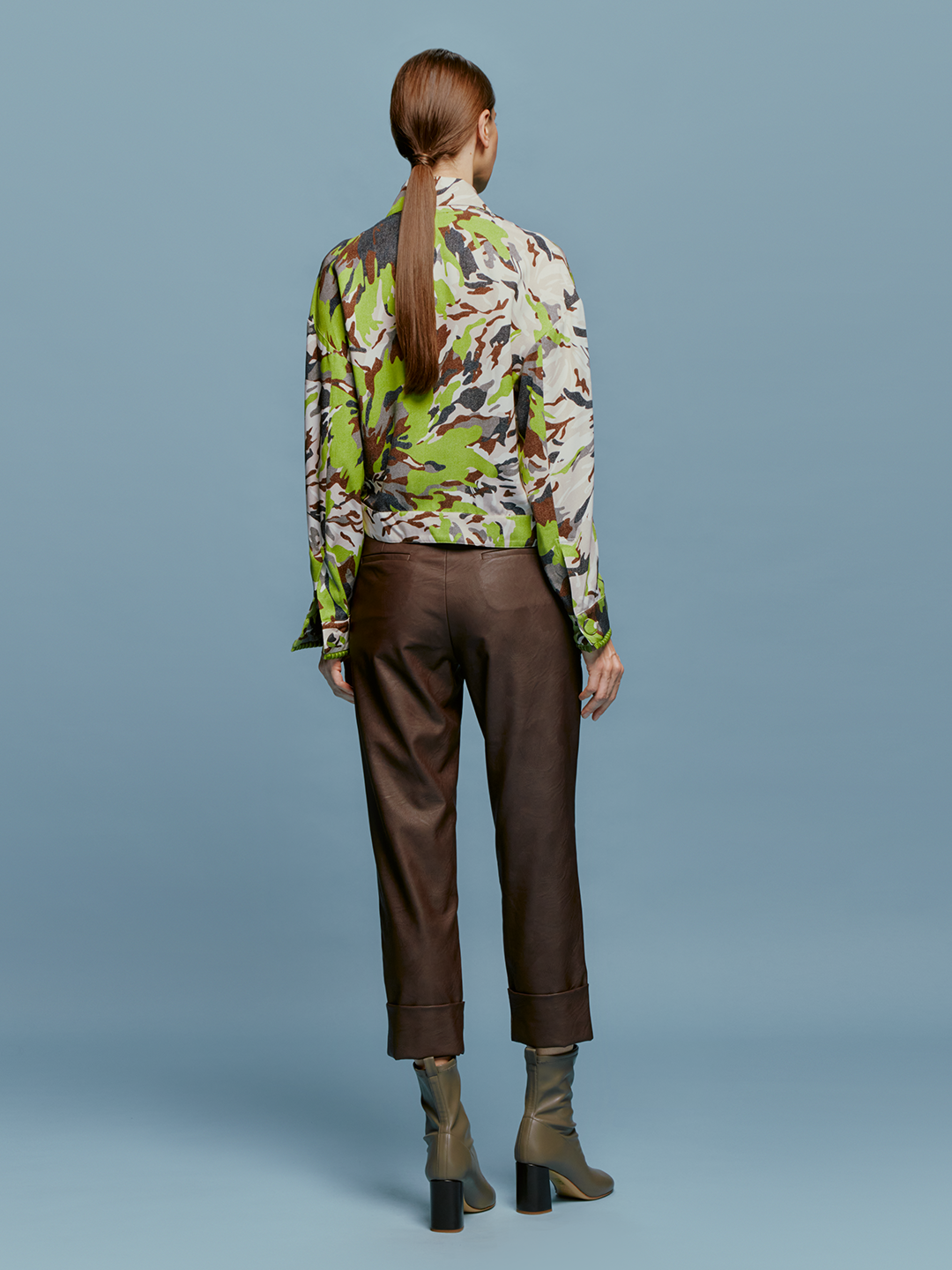 Brown High-Waist Wide-Leg Trousers