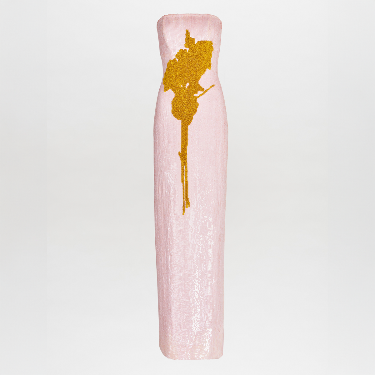 Pink Embroidered Sequined Gown