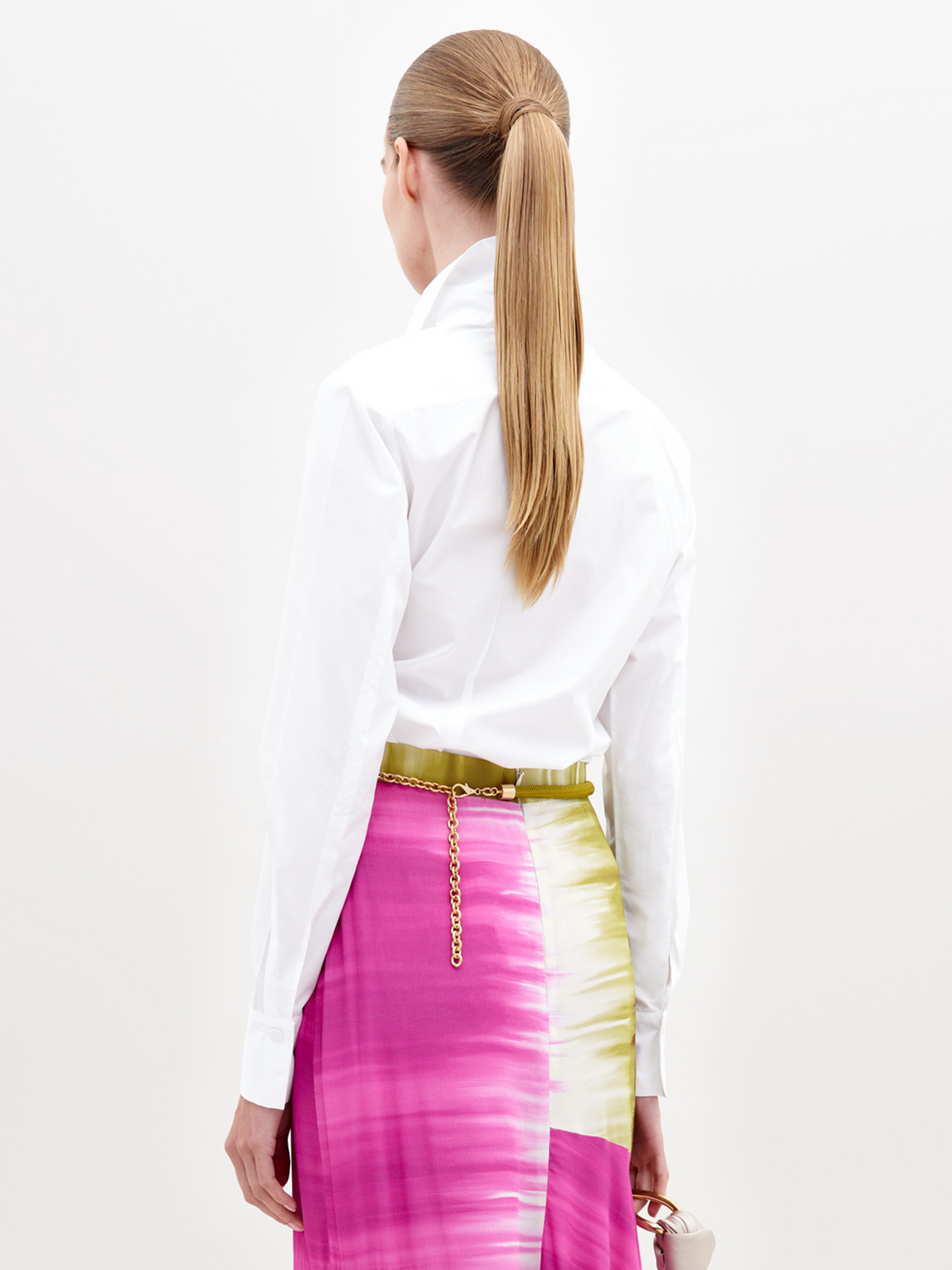 White Asymmetrical Knot Blouse