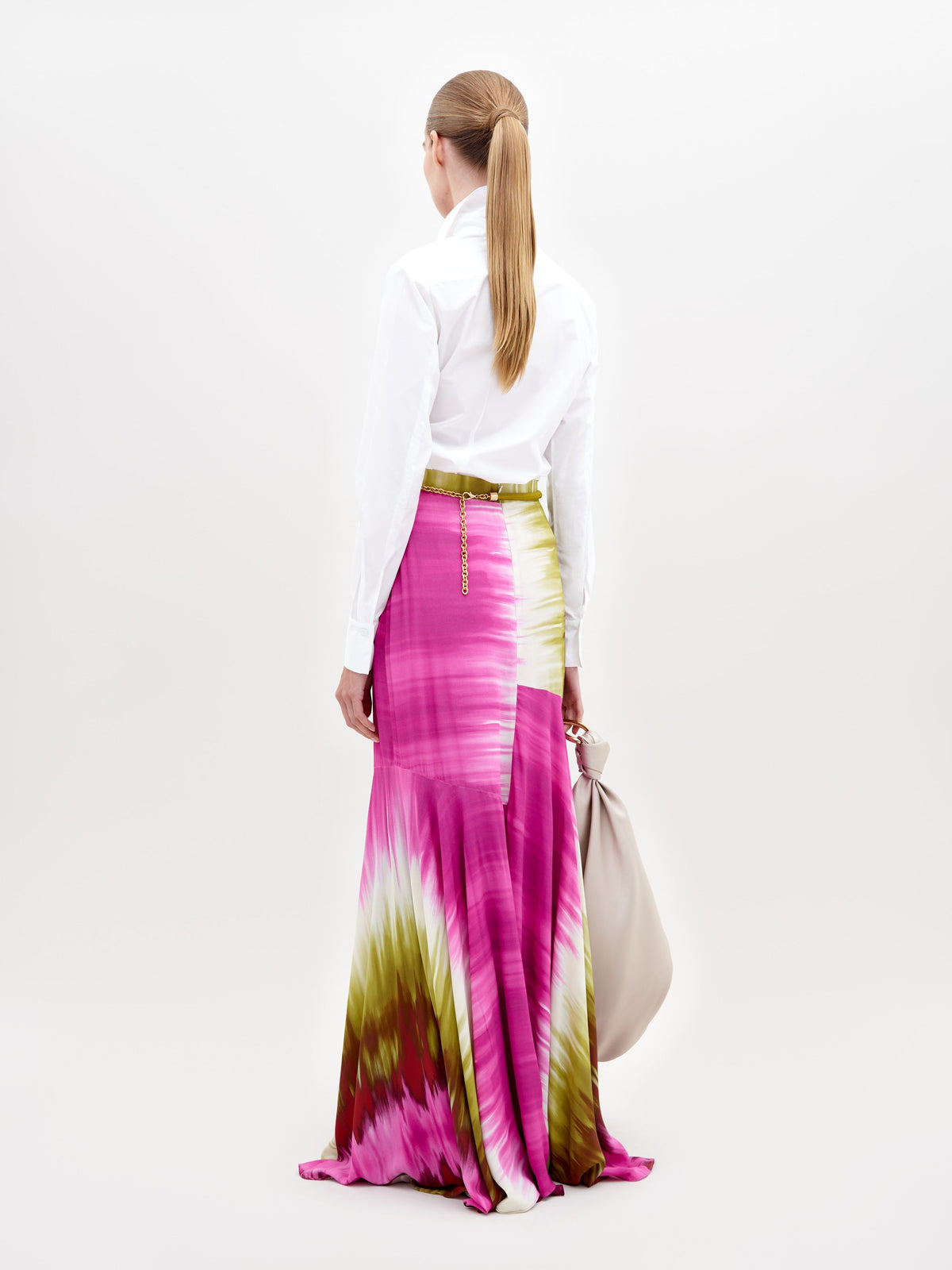 Pink Green Gradient Tie Maxi Dress