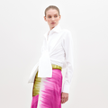 White Asymmetrical Knot Blouse