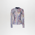 ‌Long Sleeve Sequin Patterned Blouse
