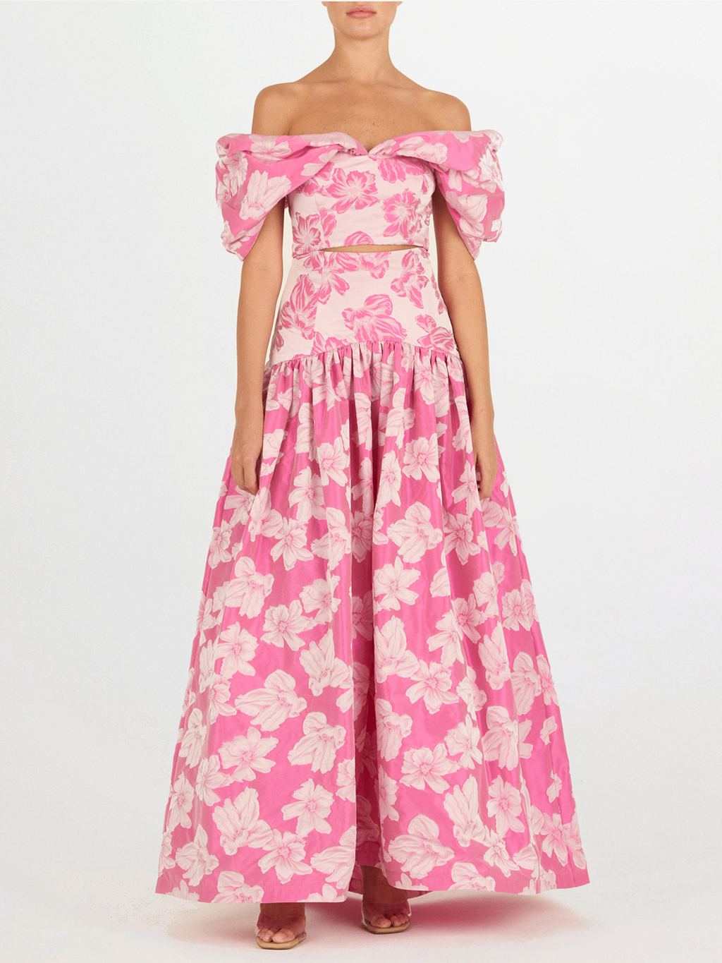 Pink Floral Bow Crop Top