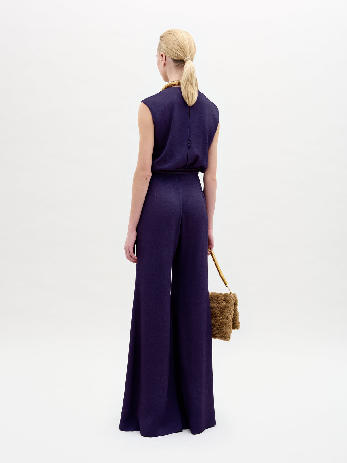 Purple Sleeveless Jumpsuit