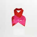 Cross - Neck Pink Sequin Crop