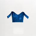 Printed Off-shoulder Long Sleeve Cropped Top