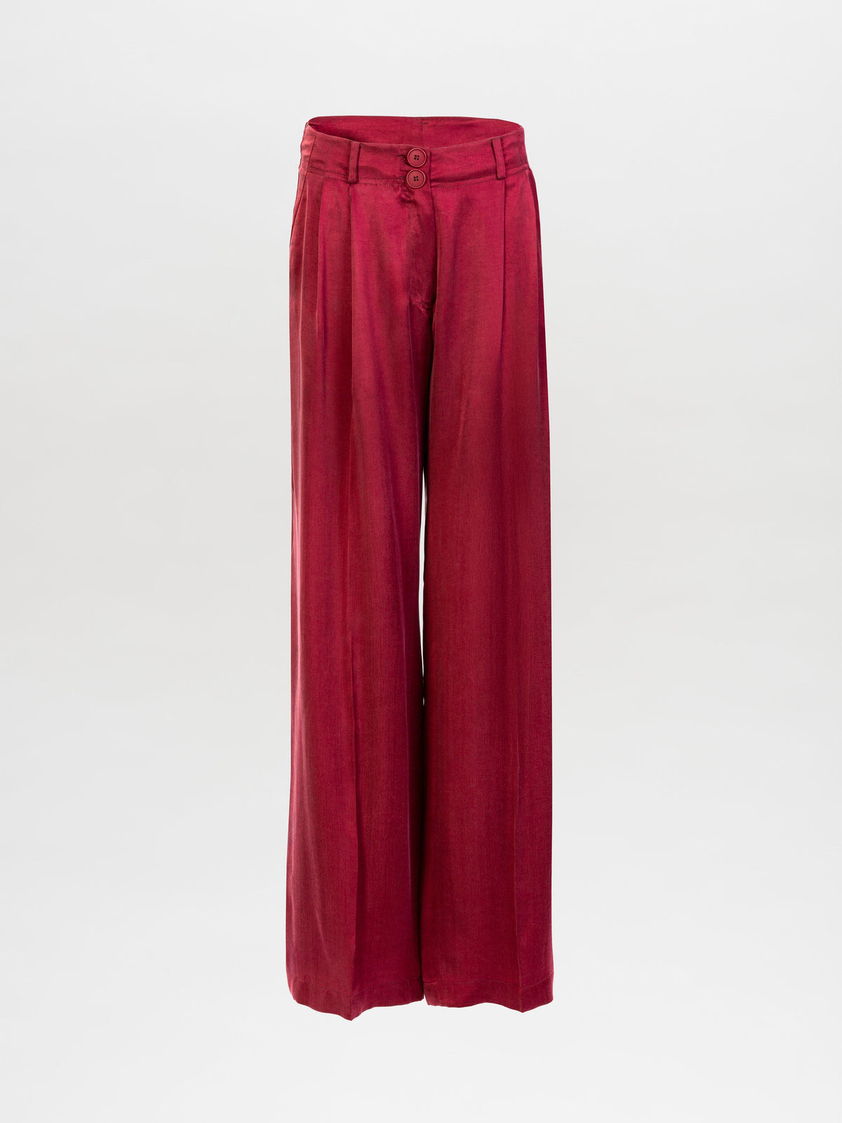 Red High-Waist Wide-Leg Pants