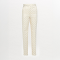 Cream Polka-dot Straight Pants