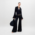 Black Drapey Wide-Leg Trousers