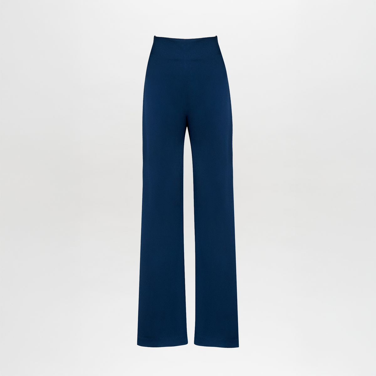 Navy High-Waisted Wide-Leg Trousers