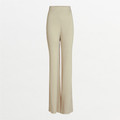 Beige High-Waist Wide-Leg Pants