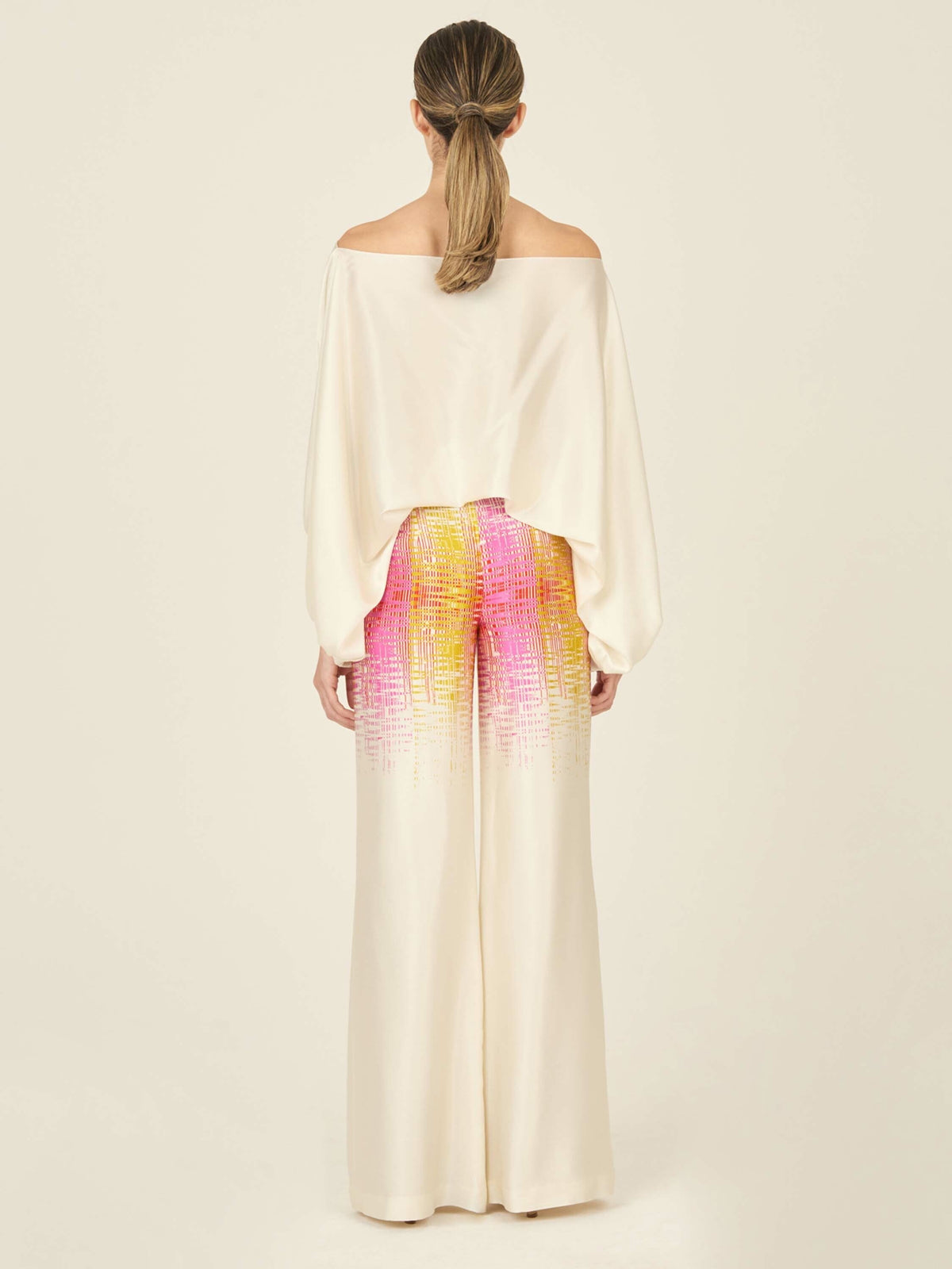 Gradient Print High-Waisted Wide-Leg Trousers