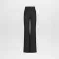 Black High-Waisted Flared Trousers