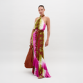 Color-Toned Halter Tie-Dye Maxi Dress