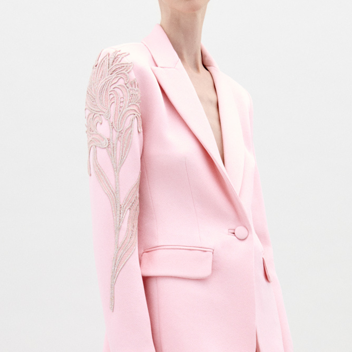 Delicate - embroidery Pink Blazer