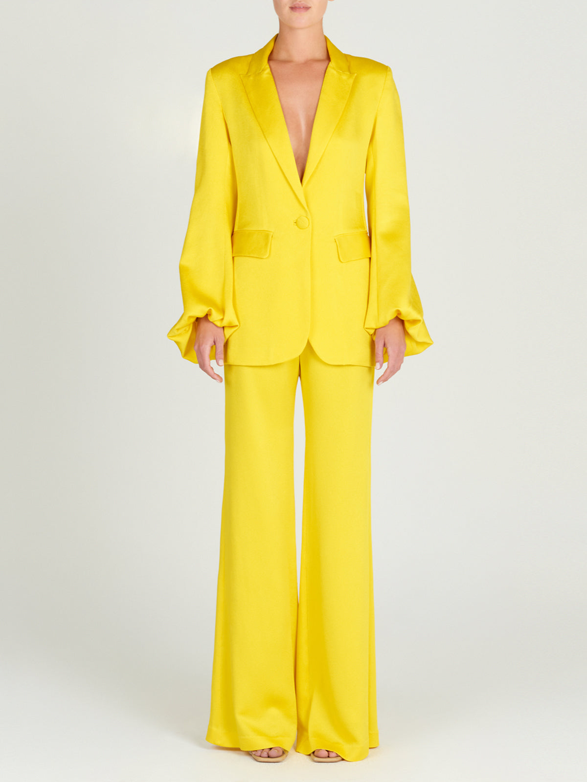 Yellow High-Waist Wide-Leg Pants