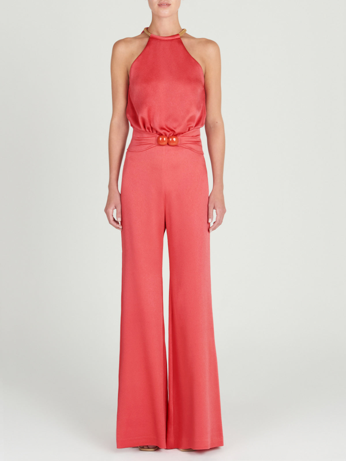 High-Neck Drape Jumpsuit