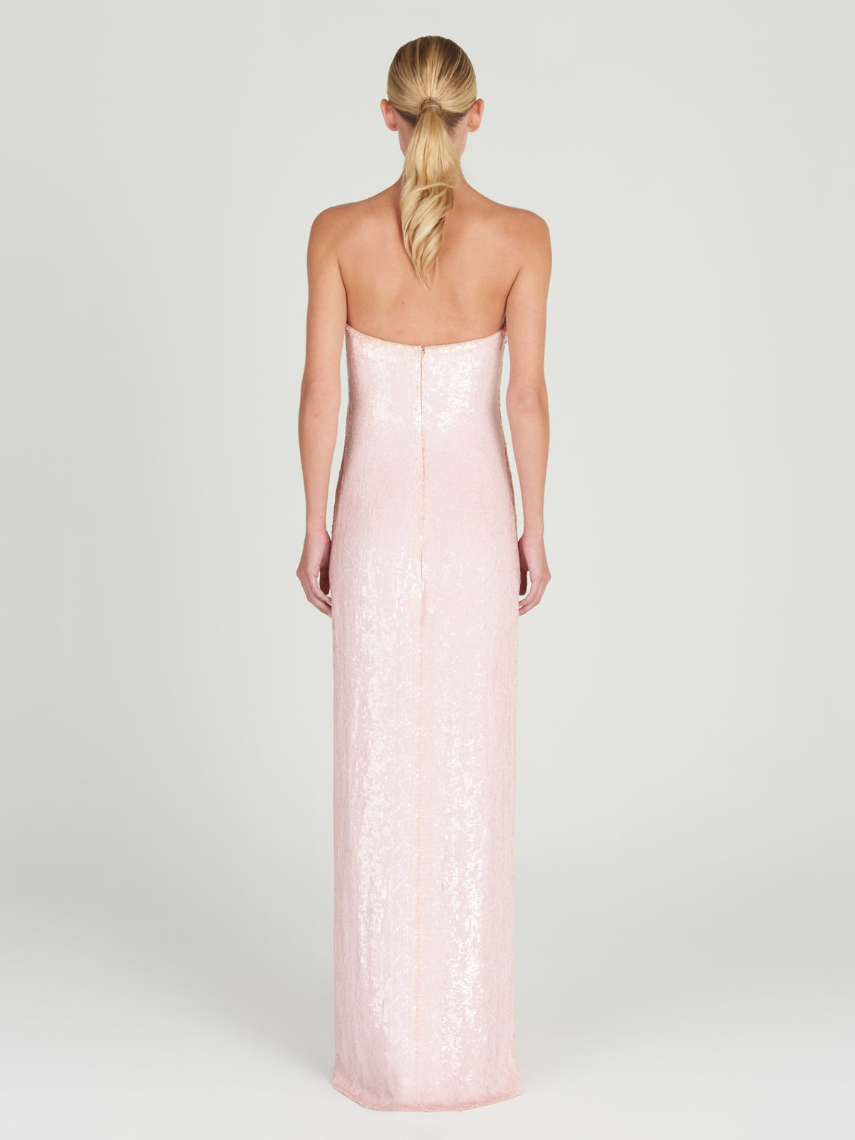 Pink Embroidered Sequined Gown