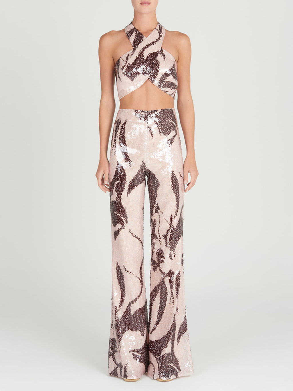 Sequin Crisscross Neck Top