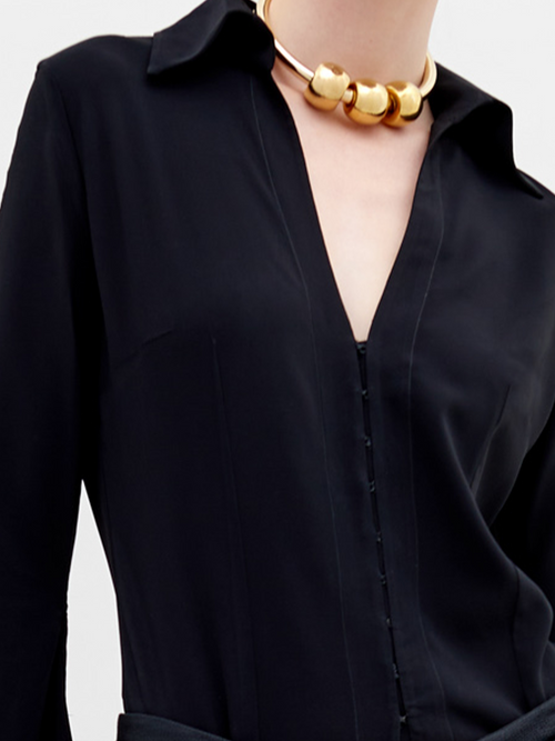 Black Flare Sleeve Shirt