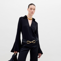 Black Flare Sleeve Shirt