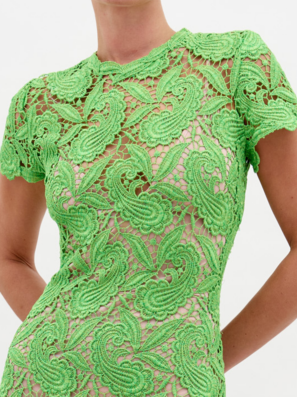 Short Sleeve Lace Dress