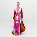 Pink Green Gradient Tie Maxi Dress