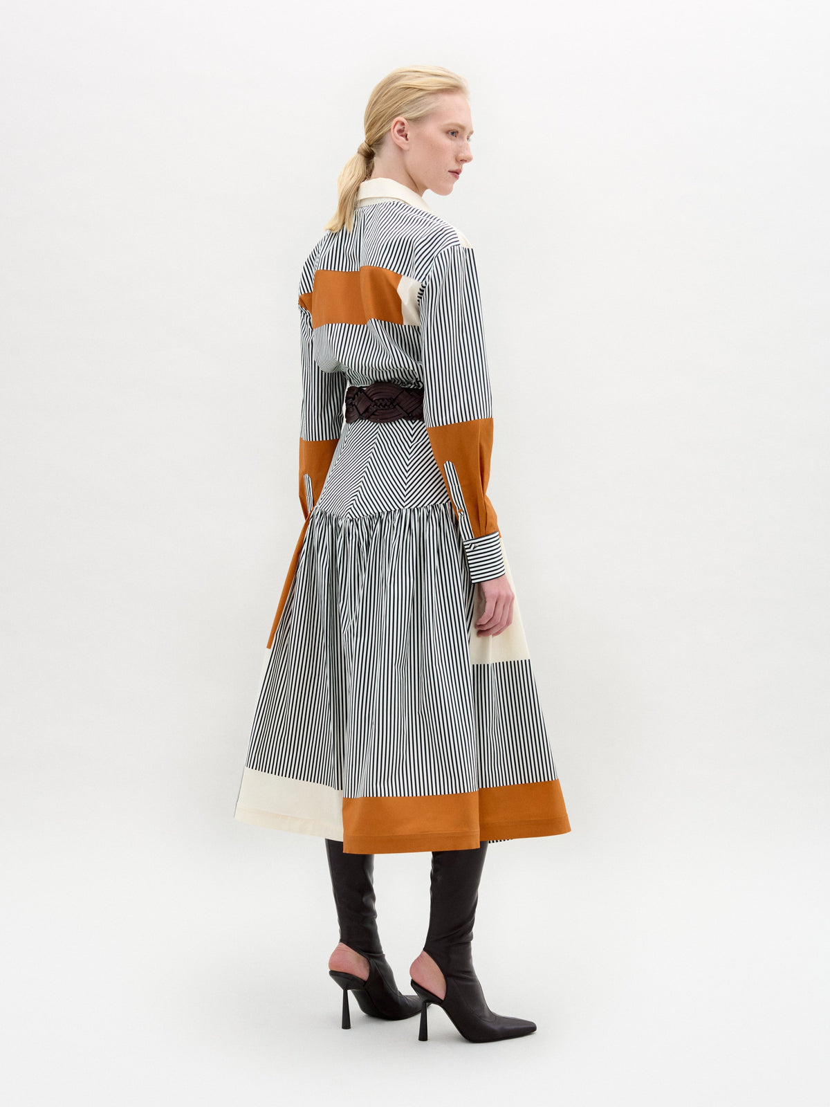 Color-block Striped Long Dress