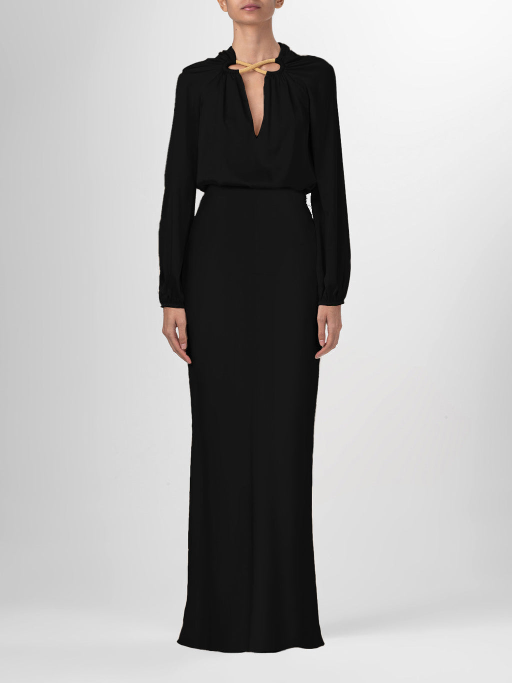 Black High-Waist Long Skirt