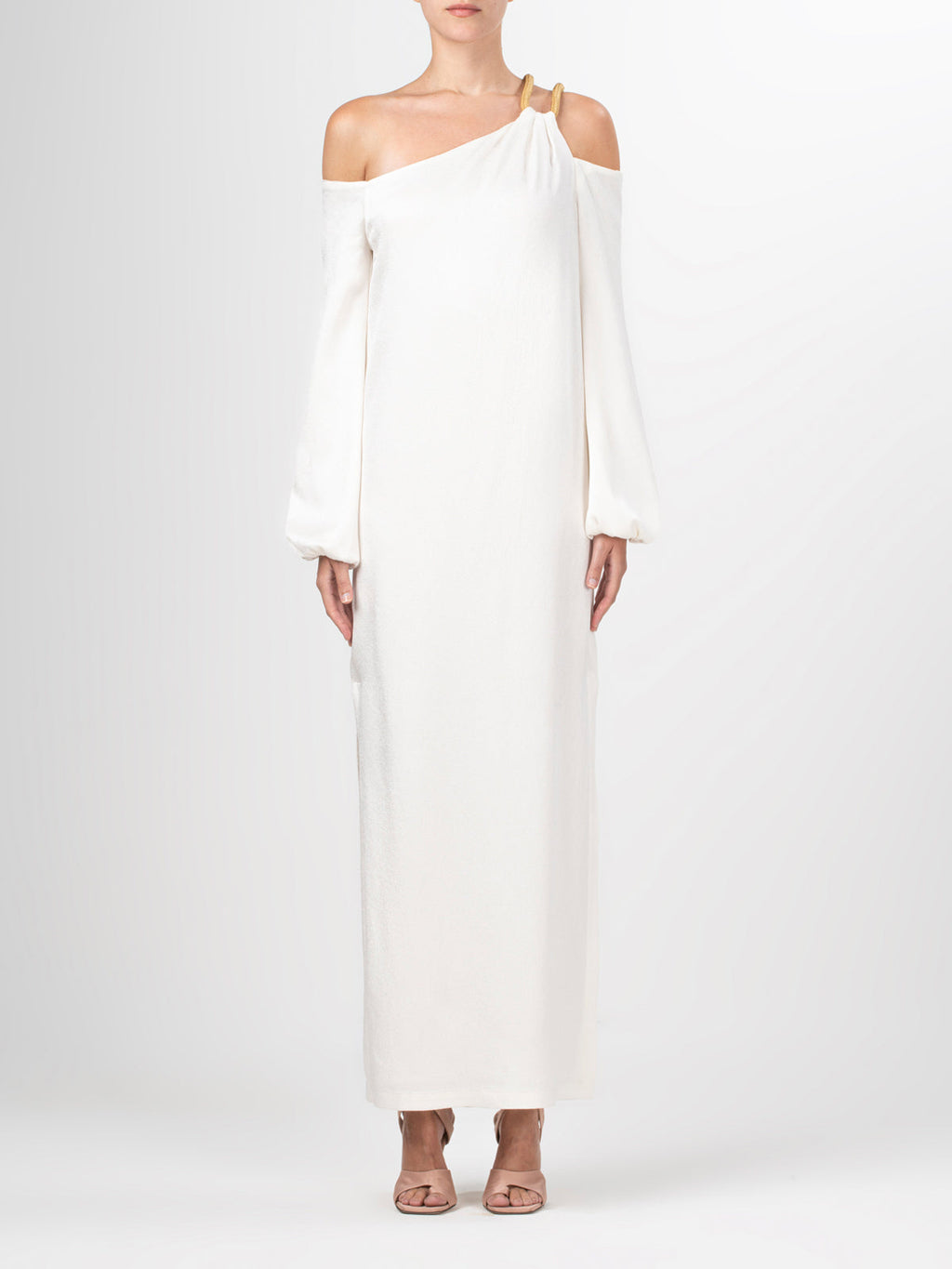 ‌One-Shoulder Long Sleeve Gown
