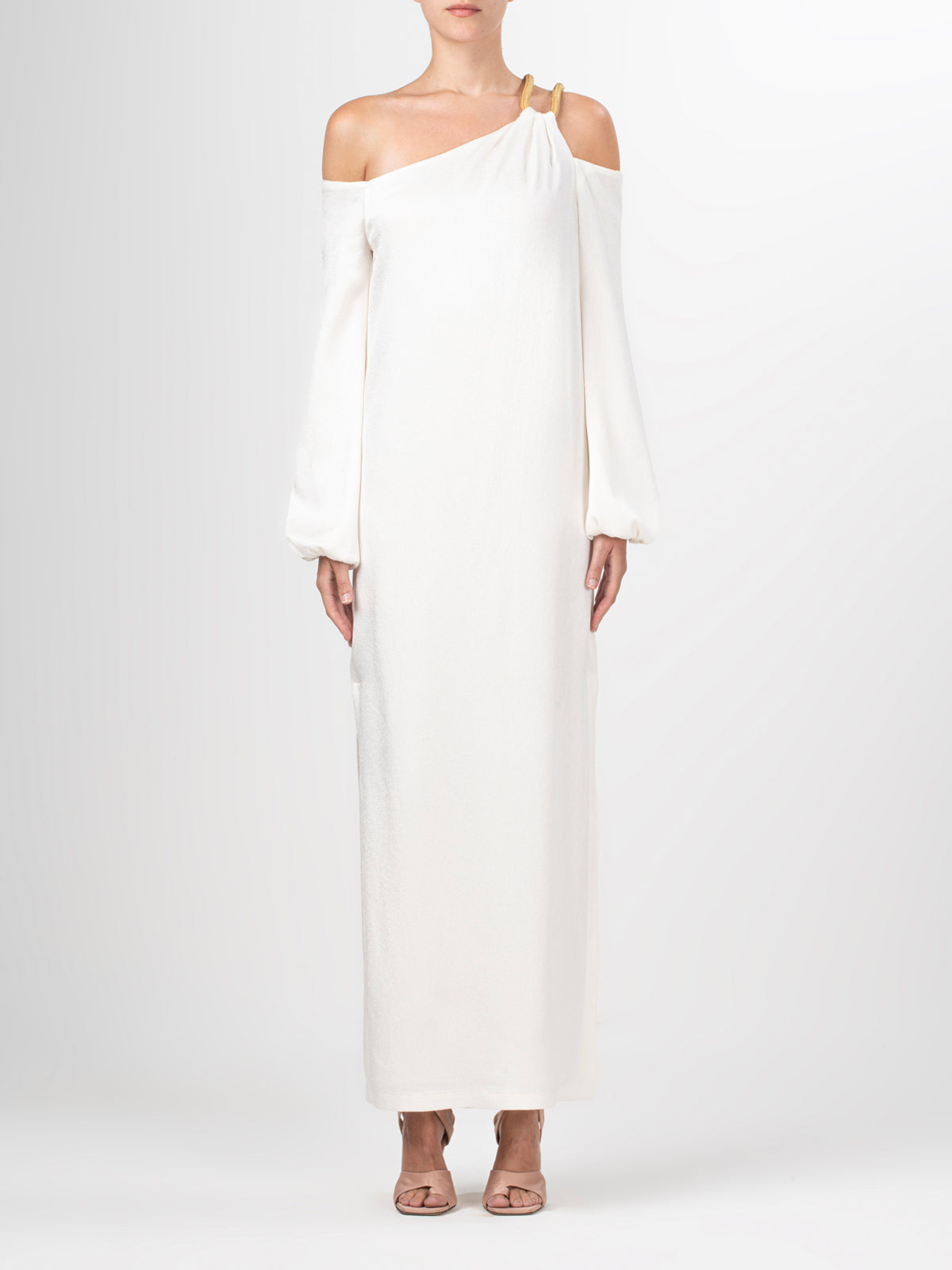 ‌One-Shoulder Long Sleeve Gown