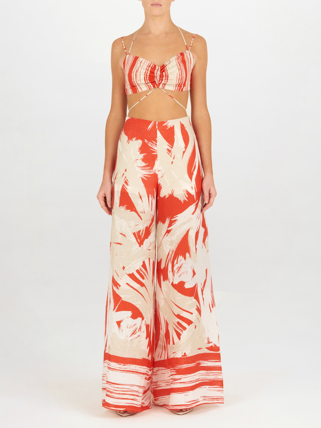 Ruched Stripe Strap Swimwear Top