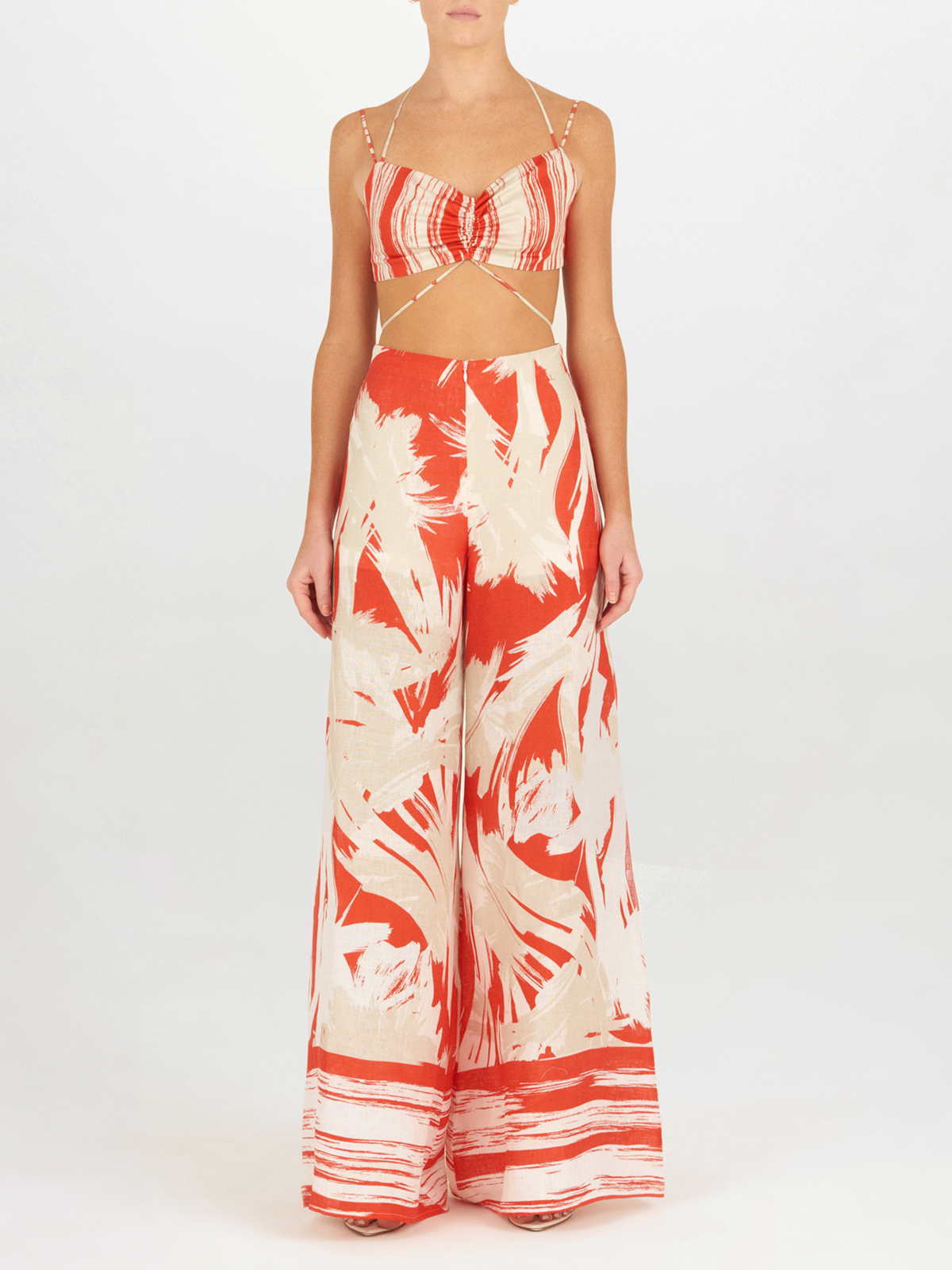 Ruched Stripe Strap Swimwear Top