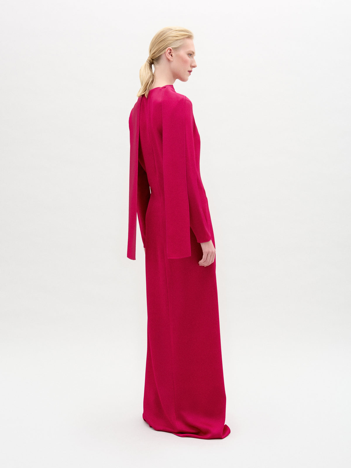 Fuchsia Twist Front Maxi Gown